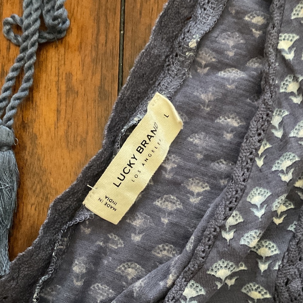 Lucky Brand Blue Patterned Tank Top - Picture 2 of 3